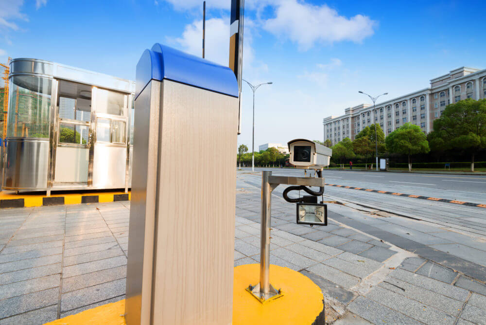 Camera on parking lot access control swing arm